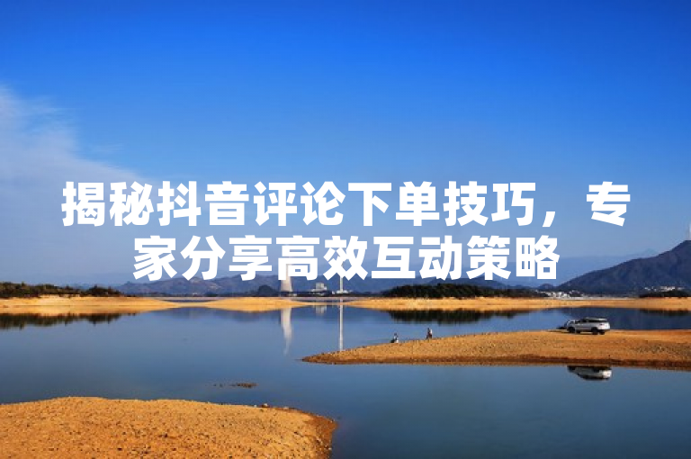 揭秘抖音评论下单技巧，专家分享高效互动策略