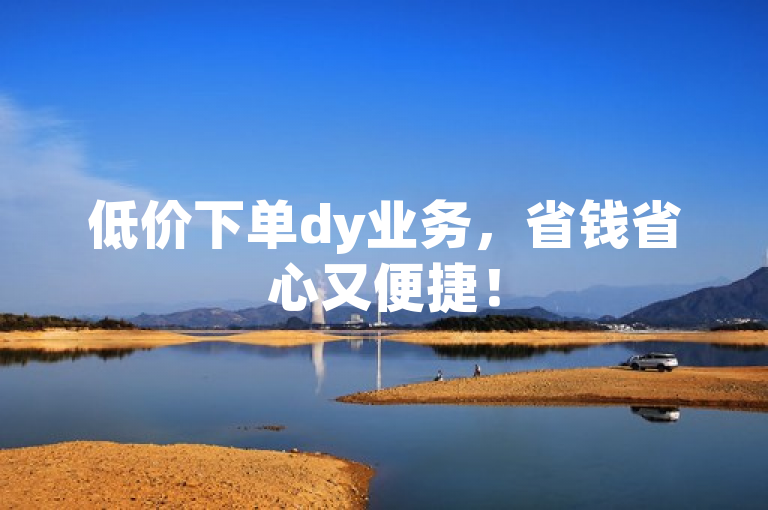 低价下单dy业务，省钱省心又便捷！